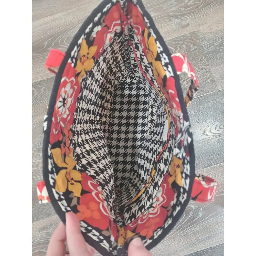Vera Bradley Bittersweet Toggle Tote‎ Shoulder Bag Boho Red Flower #2